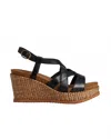 Söfft Women's Devyn Wedge Sandal In Black In Black