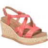 Söfft Women's Devyn Wedge Sandal In Red Coral In Multi