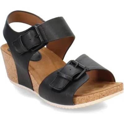 Söfft Women's Eurosoft By Sofft Emylee Es0041501 Sandals Black Wedge Heel Hawk2565