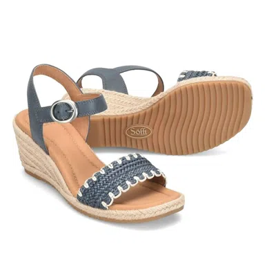Söfft Women's Inez Leather Woven Sandals In Navy In Multi