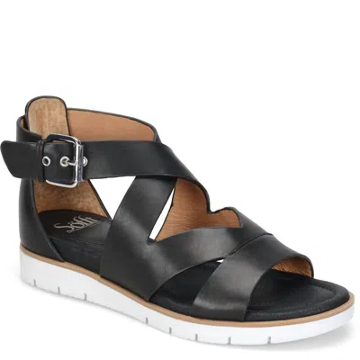 Söfft Women's Mirabelle Wedge Sandals In Black In Animal Print