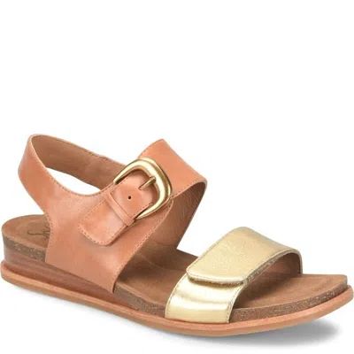 Söfft Women's Peggie Wedged Sandal In Luggage/gold In Multi