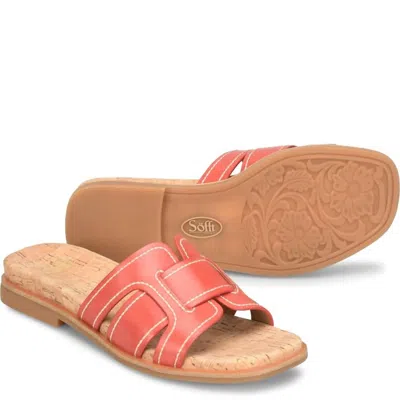 Söfft Women's Rachel Slide Sandal In Red Coral In Multi