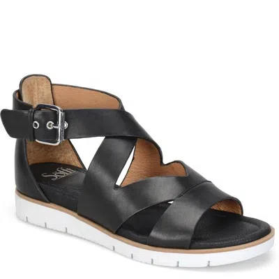 SÖFFT WOMEN'S SOFFT MIRABELLE STRAPPY SANDALS BLACK LEATHER BUCKLE STRAP VER1356