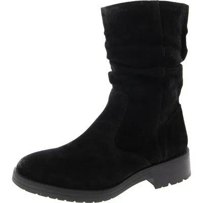 Söfft Womens Faux Suede Round Toe Ankle Boots In Black