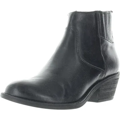 Söfft Womens Zipper Leather Ankle Boots In Black