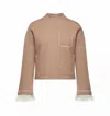 Sfizio Fur Sleeve Sweatshirt In Light Camel In Multi