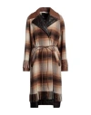Sfizio Studio Woman Coat Camel Size 6 Polyamide, Wool, Viscose, Polyurethane, Polyester In Beige