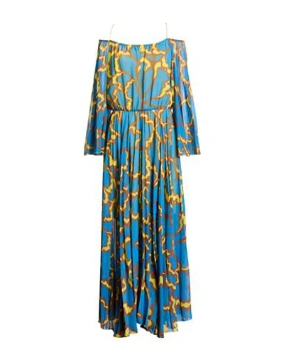 Sfizio Studio Woman Maxi Dress Azure Size 4 Polyester In Blue