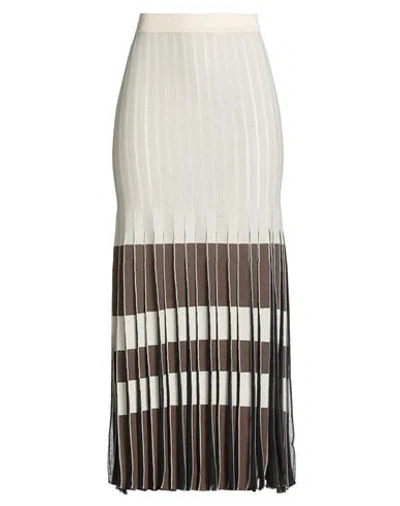 Sfizio Studio Woman Maxi Skirt Beige Size M Viscose, Polyester In White