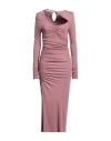 Sfizio Woman Midi Dress Pastel Pink Size 4 Viscose In Pink