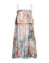 Sfizio Studio Woman Midi Dress Beige Size 6 Viscose, Cotton In Beige