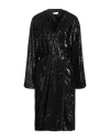 Sfizio Studio Woman Midi Dress Black Size 6 Polyester In Black