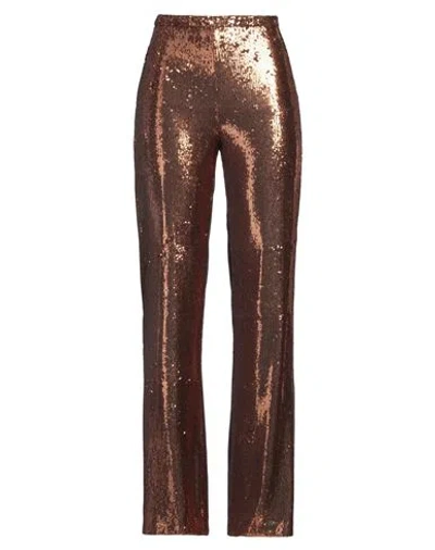Sfizio Studio Woman Pants Bronze Size 4 Polyester In Yellow