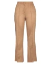 Sfizio Studio Woman Pants Camel Size 6 Polyester, Elastane In Beige