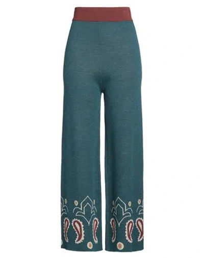 Sfizio Studio Woman Pants Deep Teal Size 4 Acrylic, Viscose, Wool In Green