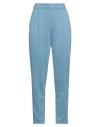 Sfizio Studio Woman Pants Pastel Blue Size 8 Viscose, Polyamide, Elastane In Blue