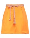 Sfizio Studio Woman Shorts & Bermuda Shorts Orange Size 4 Cotton, Elastane In Orange