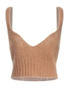 Sfizio Studio Woman Top Camel Size 4 Acrylic, Nylon, Mohair Wool, Wool In Beige
