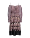 Sfizio Woman Midi Dress Light Purple Size 4 Viscose, Silk, Metallic Fiber In Purple
