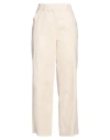 Sfizio Studio Woman Pants Cream Size 8 Cotton, Polyester, Elastane In White