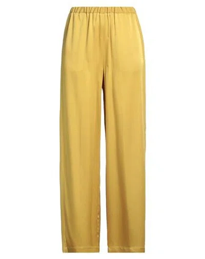 Sfizio Studio Woman Pants Mustard Size 8 Acetate, Viscose In Yellow