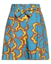 Sfizio Studio Woman Shorts & Bermuda Shorts Azure Size 8 Cotton In Blue