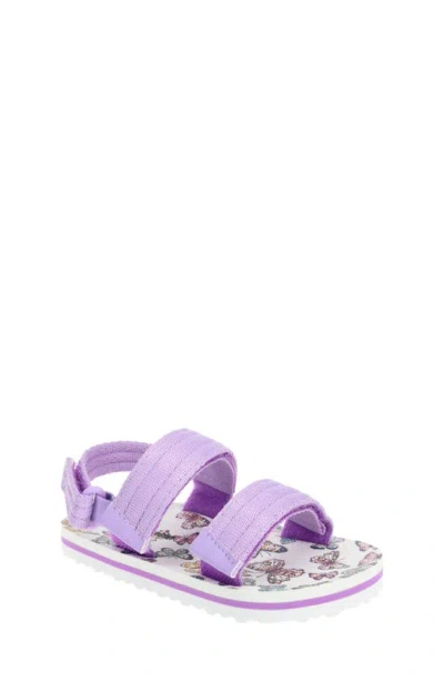 Sg Footwear Kids' Butterfly Double Strap Sandal In Purple