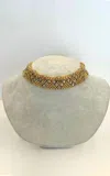 Sg Liquid Metal Antique Gold Choker In Antique Gold & Silver In Gold