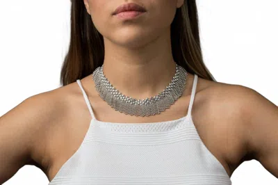 Sg Liquid Metal Women's Fringe Choker In Antique Silver