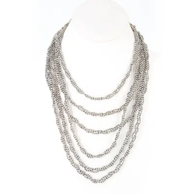 Sg Liquid Metal Women's Multiple Strand Necklace In Antique Silver In Purple