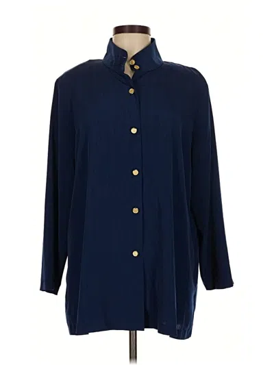 Pre-owned S.g. Sport Collection 3/4 Sleeve Blouse In Blue