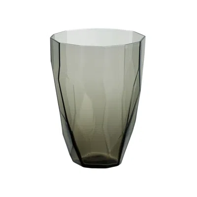 Sghr Sugahara Ginette Faceted Glass Tumbler - Grey In Gray