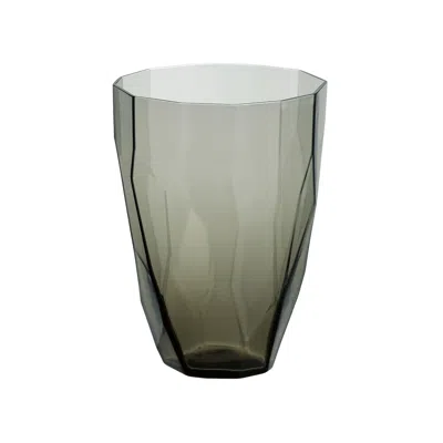 Sghr Sugahara Grey Ginette Faceted Glass Tumbler - Carbon In Gray