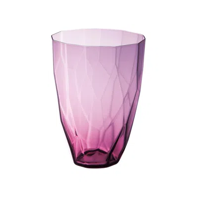 Sghr Sugahara Pink Ginette Faceted Glass Tumbler - Wine Red