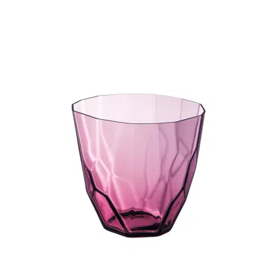 Sghr Sugahara Pink Ginette Faceted Old Fashioned Glass - Wine Red