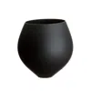 Sghr Sugahara Relax Handcrafted Matte Black Glass Round Large In Black