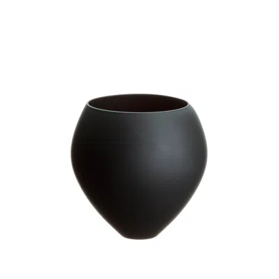 Sghr Sugahara Relax Handcrafted Matte Black Glass Round Small