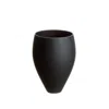 Sghr Sugahara Relax Handcrafted Matte Black Glass Vertically Elongated Small In Black