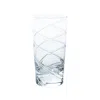 Sghr Sugahara White Kirameki Tumbler Glass - Three Lines, Clear
