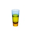 Sghr Sugahara Yellow Duo Amber Blue Two Tone Fused Glass Tumbler, Small In Yellow