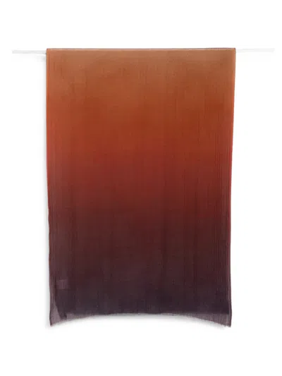 Sgombero Cantine Andromeda Herringbone-weave Ombre Scarf In Orange