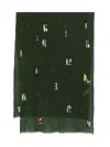 Sgombero Cantine Embroidered Motif Pegaso Scarf In Green