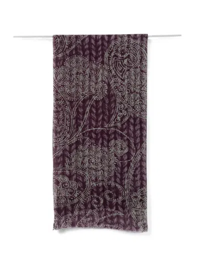 Sgombero Cantine Floral Paisley-print Scarf In Purple