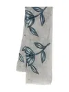 Sgombero Cantine Floral-print Fringed Scarf In Gray