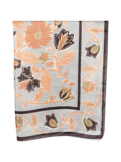 Sgombero Cantine Foulard Sagittario In Seta Con Stampa Floreale