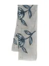 Sgombero Cantine Floral-print Fringed Scarf In Gray