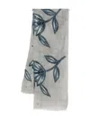 Sgombero Cantine Floral-print Fringed Scarf In Gray