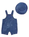Shabby Chic 2pc Shortalls Set In Blue