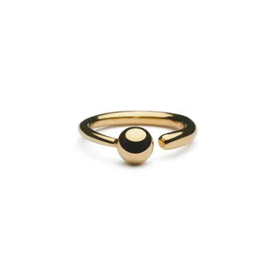 Shabella Nyc Women's Adjustable Bold Single Sphere Ring Gold